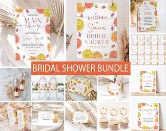 Citrus Bridal Shower Invitation Bundle: Editable Main Squeeze (Digital Download)