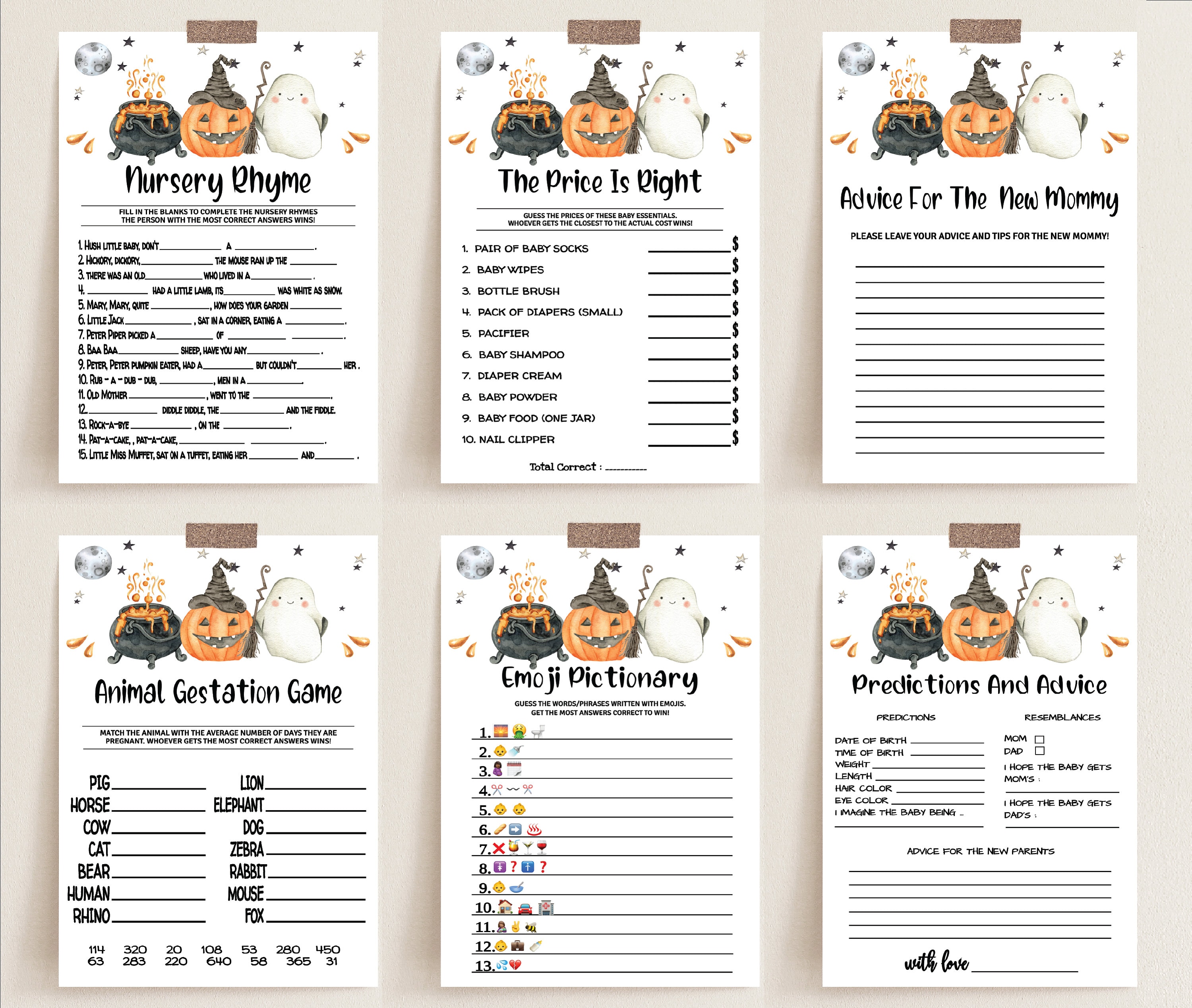 Halloween Baby Shower Games Editable A Little Boo Baby Shower - Etsy