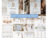 Bear Balloon Baby Shower Invitation Bundle: Printable Decor (Digital Download)