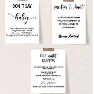 Modern Baby Shower Games Bundle, Minimalist Packpage Games for Baby, Editable Games image 5