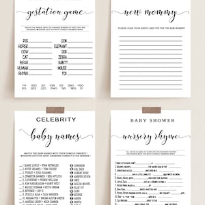 Modern Baby Shower Games Bundle, Minimalist Packpage Games for Baby, Editable Games image 4