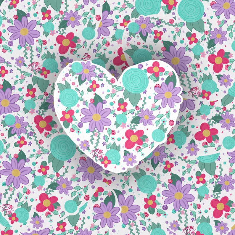 cups laptops or walls weatherproofvinyl sticker Floral heart vinyl decal StickersandMorebyLB Layla Blossomsdecals for cars tumblers