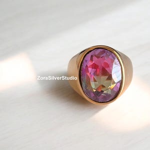 Tourmaline ring , Faceted Tourmaline signet ring , 925 sterling silver , unisex ring , man ring , Tourmaline gemstone , silver ring