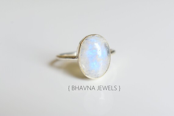 Bague pierre de lune bleue bague pierre de lune argent sterling 925 pierre precieuse pierre de lune bague argent pierre de lune cadeau bijou pour femme Etsy Canada