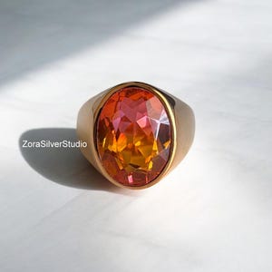 Tourmaline ring , Faceted Tourmaline signet ring , 925 sterling silver , unisex ring , man ring , Tourmaline gemstone , silver ring