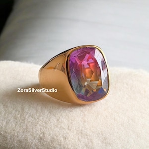 Tourmaline ring , Faceted Tourmaline signet ring , 925 sterling silver , unisex ring , man ring , Tourmaline gemstone , silver ring