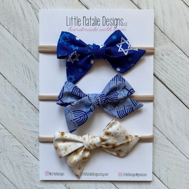 Jewish Headband Gift Set Matzah Bow Hanukkah Headband Etsy
