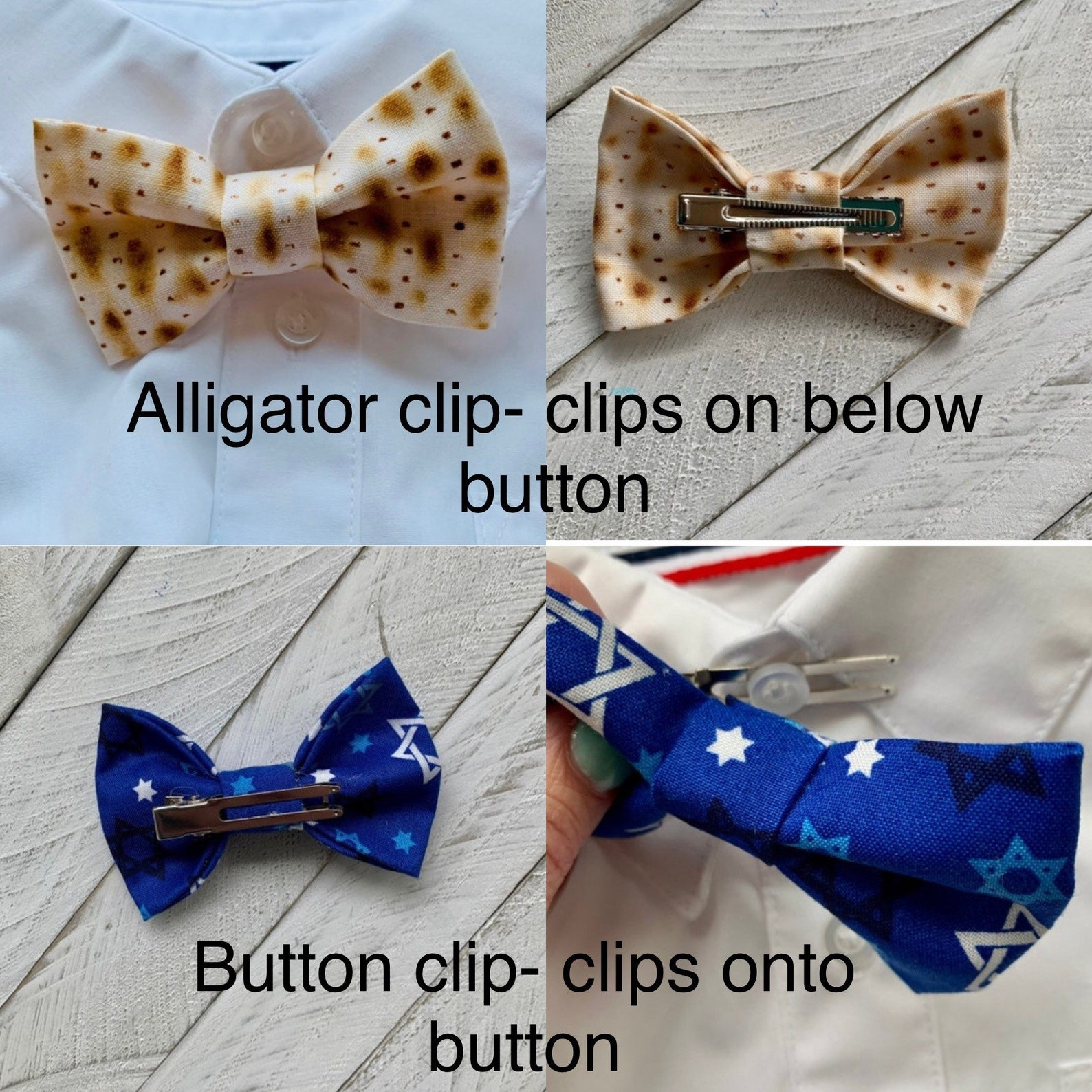KAWAMOUSE Adjustable Pe-tied Bow Tie Fo Men (Jewish