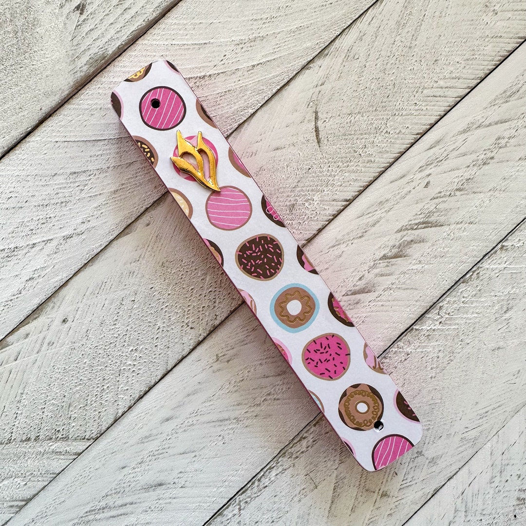 Donut Mezuzah, Doughnut Pink Mezuzot, Baby Naming Gift, Jewish Girl, Baby Girl, Childrens