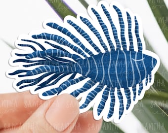 Lionfish Vinyl Sticker | Hand-Drawn Ocean Sea Animal Sticker for Laptop, Journal & Water Bottle