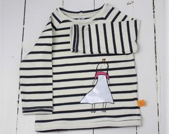 Children's organic long-sleeved shirt with stripes