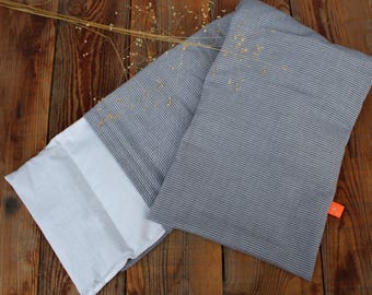 Rapssamen/ Leinsamen Kissen Bio, waschbarer Bezug, 8-Kammern, 70x20cm