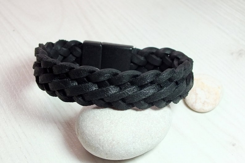 Braided Leather Bracelet Cuff Bracelet Bracelet men/' Bracelet with Magnetic Clasp Christmas gift Bracelet For Him