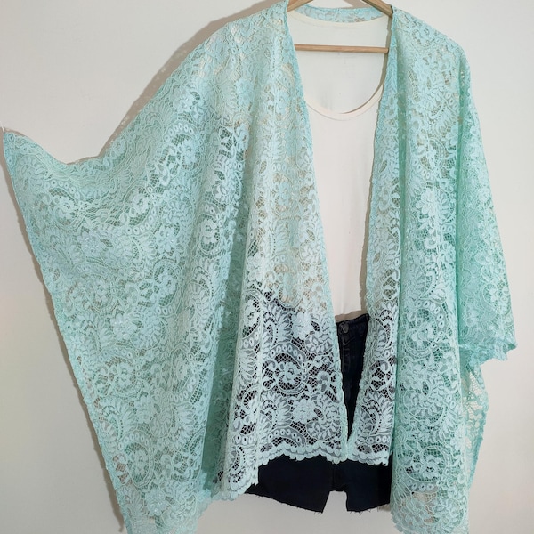 Lace Chiffon Kimono Cardigan - Boho Beach Cover Up