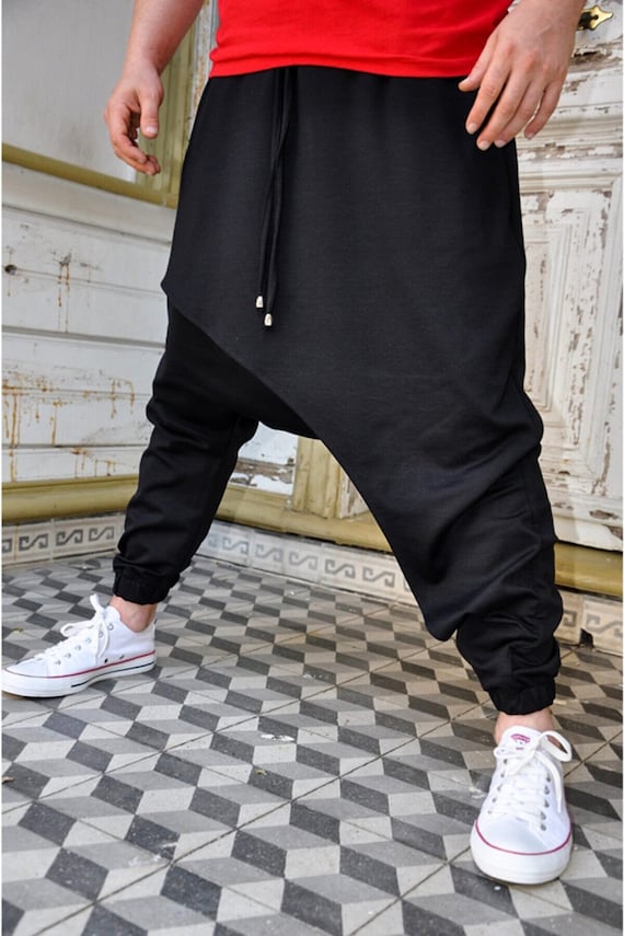 Mens Fashion Long Pants Drop Crotch Streetwear Casual Harem Hip Hop Trousers  c | eBay