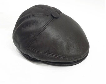 Genuine Lambskin Ascot Ivy Driver Cap New Real Cow Leather Ivy Flat Newsboy Cap Gatsby Golf Hat Driver Cabbie