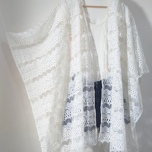Lace Boho Kimono Cardigan Oversized Jacket Boho Kimono Jacket Beach cover Up Kimono Dress  Shrug kimono