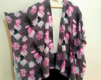 Floral Boho Kimono Cardigan Rayon Beach Cover Up