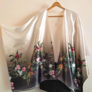 Long Bohemian Kimono Cardigan Boho Kimono Jacket Beach cover Up Kimono Dress Chiffon Tassels