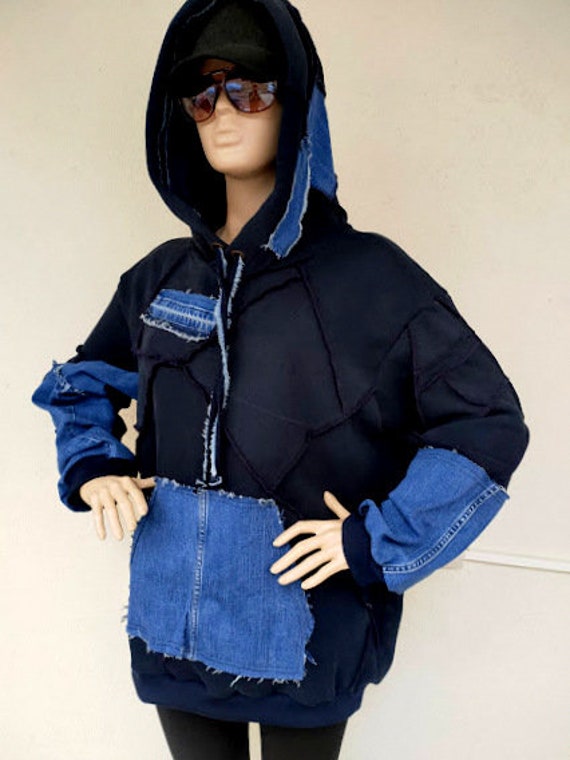 Monogram Patchwork Denim Hoodie - Ready to Wear