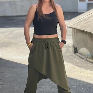 Designer Woman&#39;s Pants, Harem Pants Loose Trousers Drop Crotch Pants, Harem Pants, Genie Pants, Loose Fit Pants Woman  Haremshose Herren