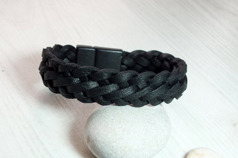 Braided Leather Bracelet Cuff Bracelet Bracelet men/' Bracelet with Magnetic Clasp Christmas gift Bracelet For Him