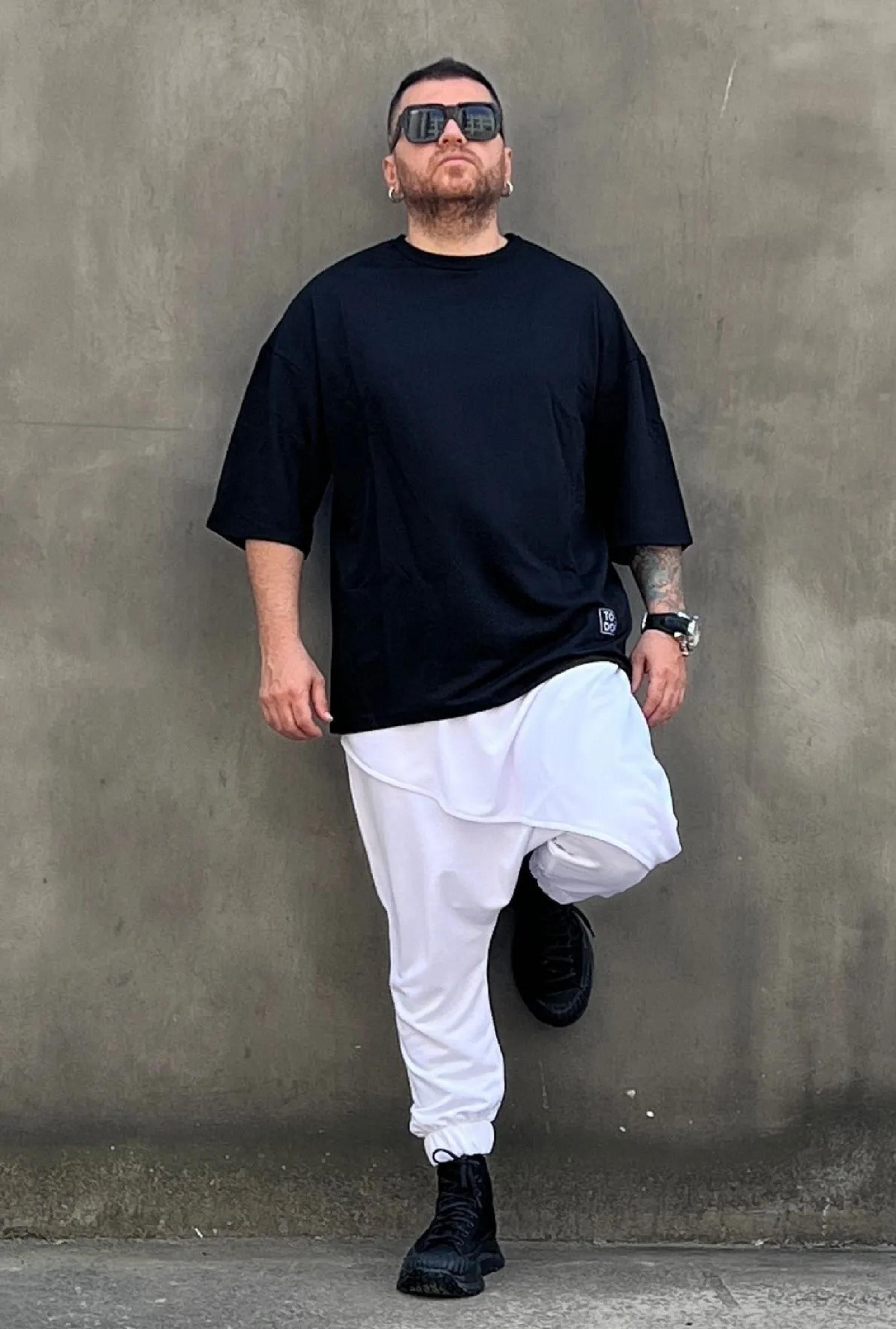 【SATIIIZ】Hento Realtree Curved Pants ByTheR Harem Pants for Men Goth Genie Boho Baggy Trousers