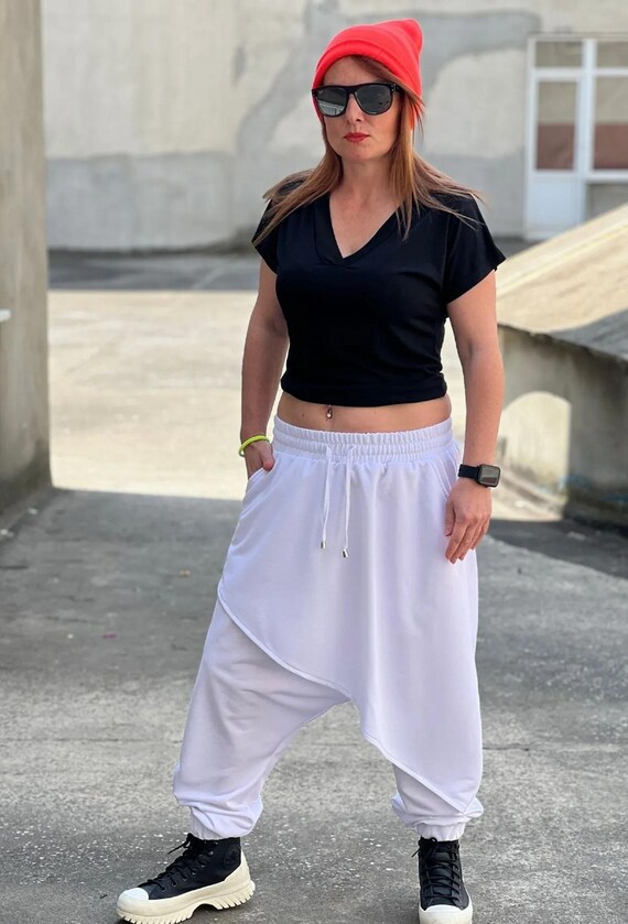 Drop Crotch Harem Pants, Loose Fit Boho Trousers - Etsy