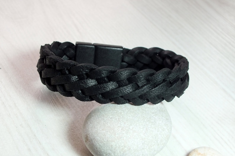 Braided Leather Bracelet Cuff Bracelet Bracelet men/' Bracelet with Magnetic Clasp Christmas gift Bracelet For Him