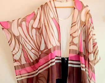 Boho Chiffon Kimono Cardigan Lightweight Beach Cover-Up