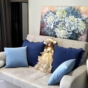 FotinaArt: Original Oil Peonies Large Painting Canvas 24&quot;x35&quot; Flowers Impressionist Art Peony Canvas Wall Art Unique Modern Oil Artwork