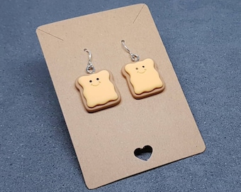 Sliced Bread Earrings, Hypoallergenic Ear Wires