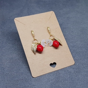 Pendientes de fresa de cristal, alambres hipoalergénicos, pendientes de flores, pendientes superbonitos, cristal checo, cristales PRIMERO®