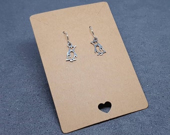 Penguin Earrings, Hypoallergenic Ear Wires, Penguin Gift, Silver Penguin Earrings, Stainless Steel Penguin Earrings, Penguin Jewellery