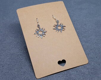 Boucles d'oreilles soleil, Crochets d'oreilles hypoallergéniques, Boucles d'oreilles célestes, Boucles d'oreilles en argent, Boucles d'oreilles soleil en acier inoxydable