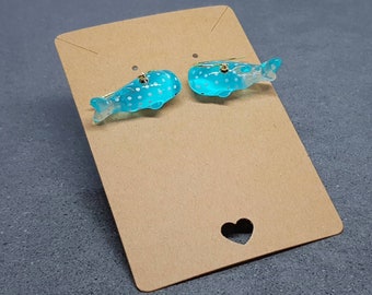 Whale Earrings, Hypoallergenic Ear Wires, Whale Shark Jewellery