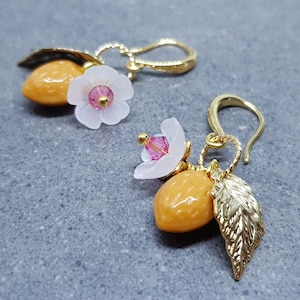 Glass Almond Earrings, Hypoallergenic Ear Wires, Nut Earrings, Czech Glass Jewelry, PRIMERO Crystals®, Special Gifts