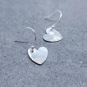 Sterling Silver Heart Earrings, Silver Heart Earrings, Solid 925 Sterling Silver Heart Earrings, Sterling Silver Ear Wires