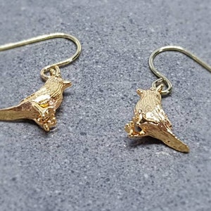 Bird Earrings, Hypoallergenic Ear Wires, Gold Bird Earrings, Gold Earrings, Brass Bird Earrings