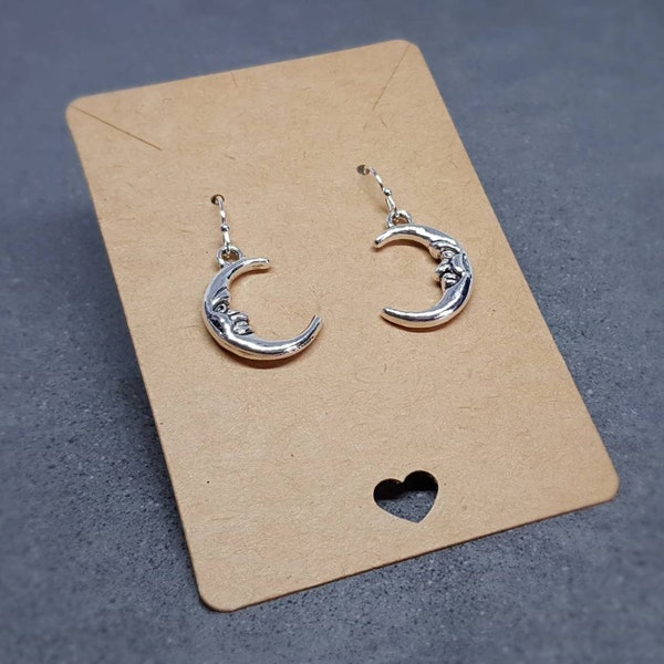 Moon Earrings, Hypoallergenic Ear Wires, Sterling Silver Ear Wires, Crescent Moon Earrings, Celestial Earrings, Moon Jewellery