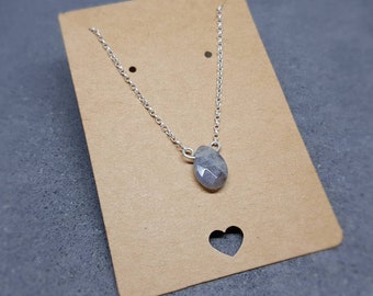 Handmade Labradorite Gemstone Necklace, Labradorite Jewellery, Gemstone Jewellery, Silver Plated, 925 Sterling Necklace