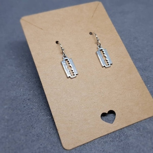Razor Blade Earrings, Hypoallergenic Ear Wires