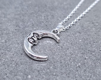 Moon Choker, Sterling Silver, Minamalistic Choker, Celestial Choker, Moon Necklace, Choice of Lengths, Silver Plated