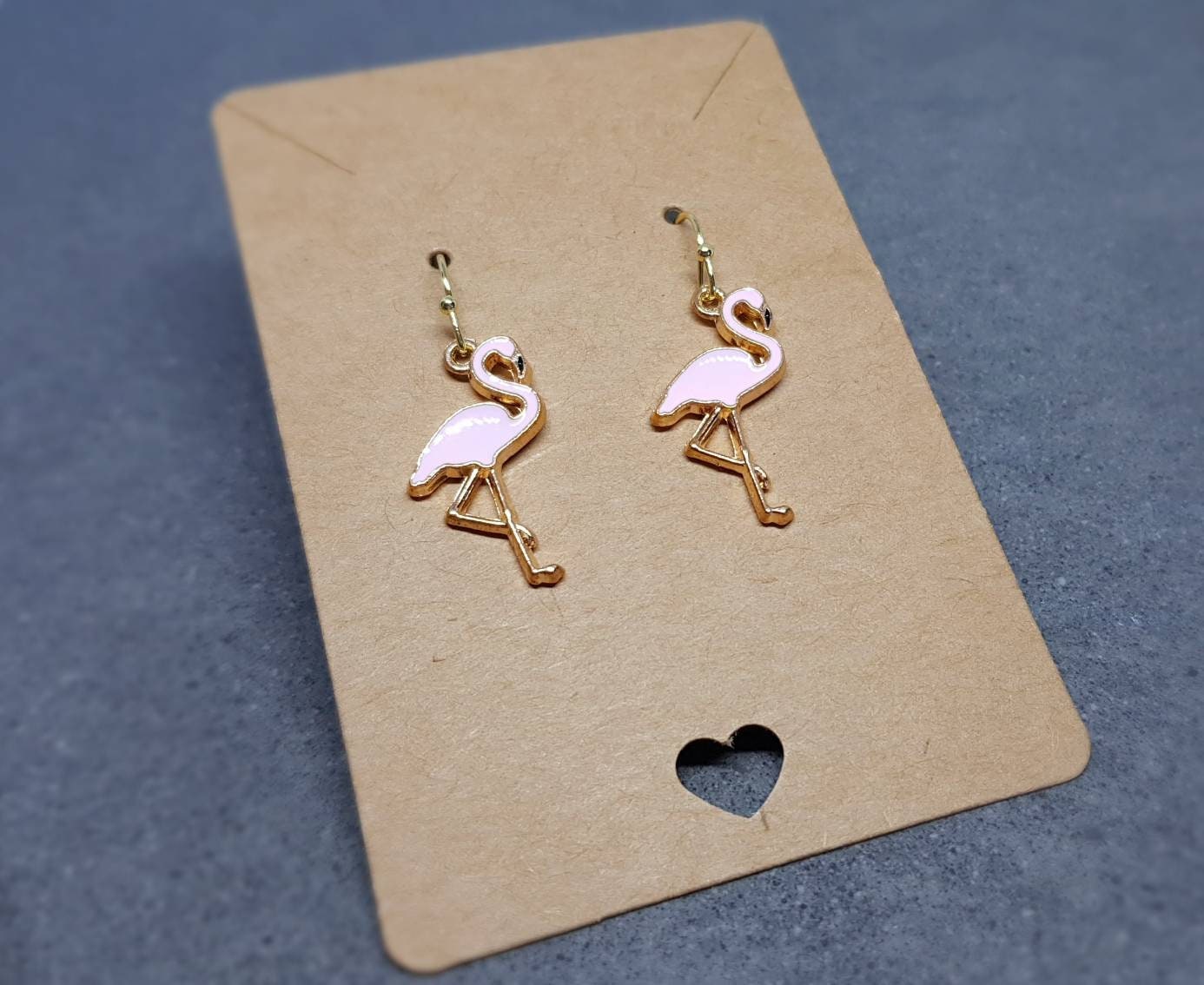 Gold flamingo earrings cheap