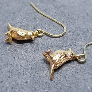 Bird Earrings, Hypoallergenic Ear Wires, Gold Bird Earrings, Gold Earrings, Brass Bird Earrings