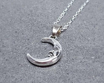 Moon Choker, Sterling Silver, Minamalistic Choker, Celestial Choker, Moon Necklace, Choice of Lengths, Silver Plated