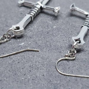 Dagger Earrings, Hypoallergenic Ear Wires, Sword Earrings, Cosplay Jewellery, Gothic Jewellery, Come as a Pair image 2