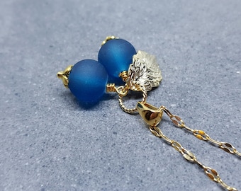 Glass Blueberry Necklace, Fruit Necklace, Berry Necklace, Glass Jewelry, Fruit Jewelry