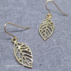 Leaf Earrings, Hypoallergenic Ear Wires, Gold Leaf Earrings, Tree Earrings, Leaf Earrings, Gold Leaf Jewelry, Gift for her