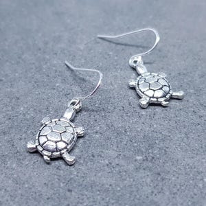 Turtle Earrings, Hypoallergenic Ear Wires, Tortoise Earrings, Tortoise Gifts, Turtle Jewellery